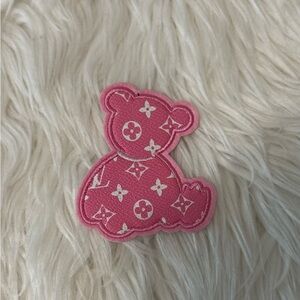 Pink Teddy Bear Iron on Patch